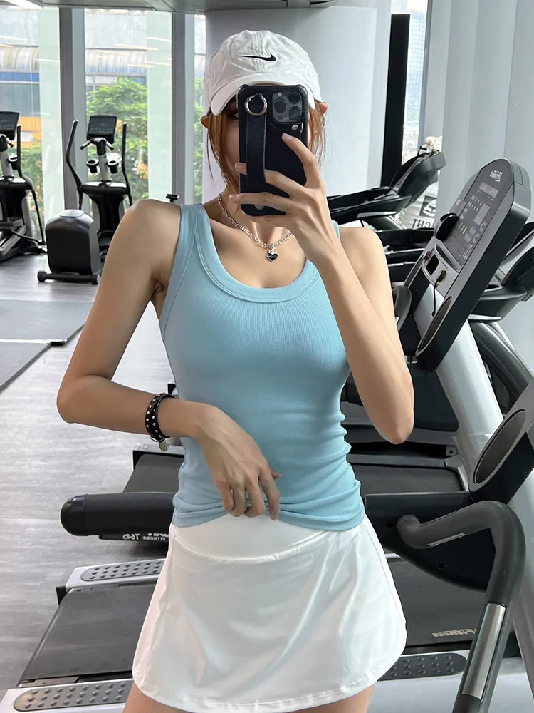 Women's Yoga Fitness Tank Top Sleeveless Quick Dry Body Shaping round Neck Simple Style Outerwear Summer New Arrival
Women's Yoga Fitness Tank Top Sleeveless Quick Dry Body Shaping round Neck Simple Style Outerwear Summer New Arrival