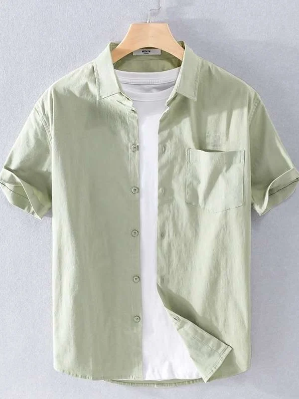 Summer New Cotton Men's Shirt Color Casual Simple Cleanfit Short Sleeve PU Leather Inner Wear Thin Easy to Deform Resistant
Summer New Cotton Men's Shirt Color Casual Simple Cleanfit Short Sleeve PU Leather Inner Wear Thin Easy to Deform Resistant