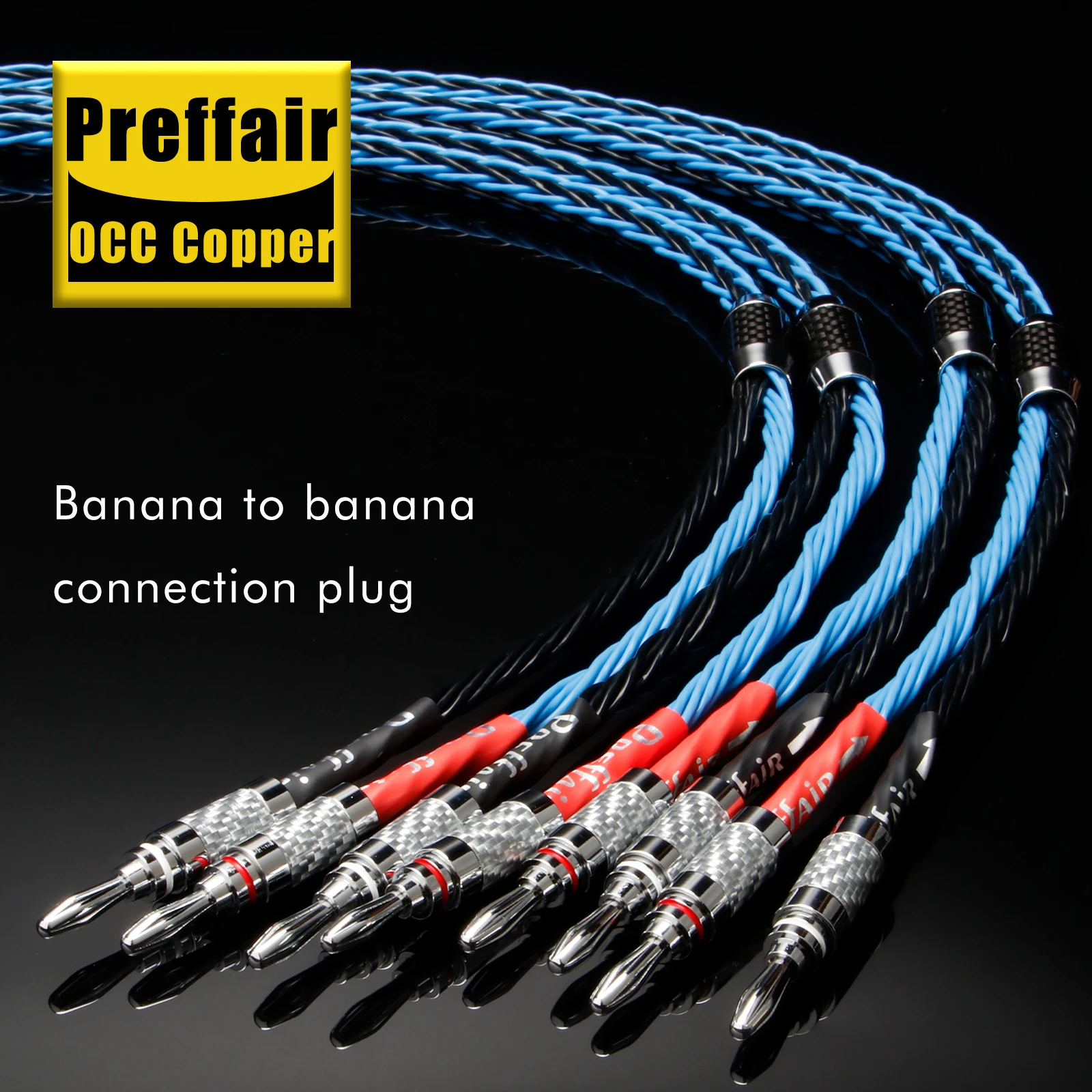 Preffair L307 Hifi Single Speaker Cables with Banana Rhodium Plating Connectors for Audio Amplifier, Loudspeakers
Preffair L307 Hifi Single Speaker Cables with Banana Rhodium Plating Connectors for Audio Amplifier, Loudspeakers