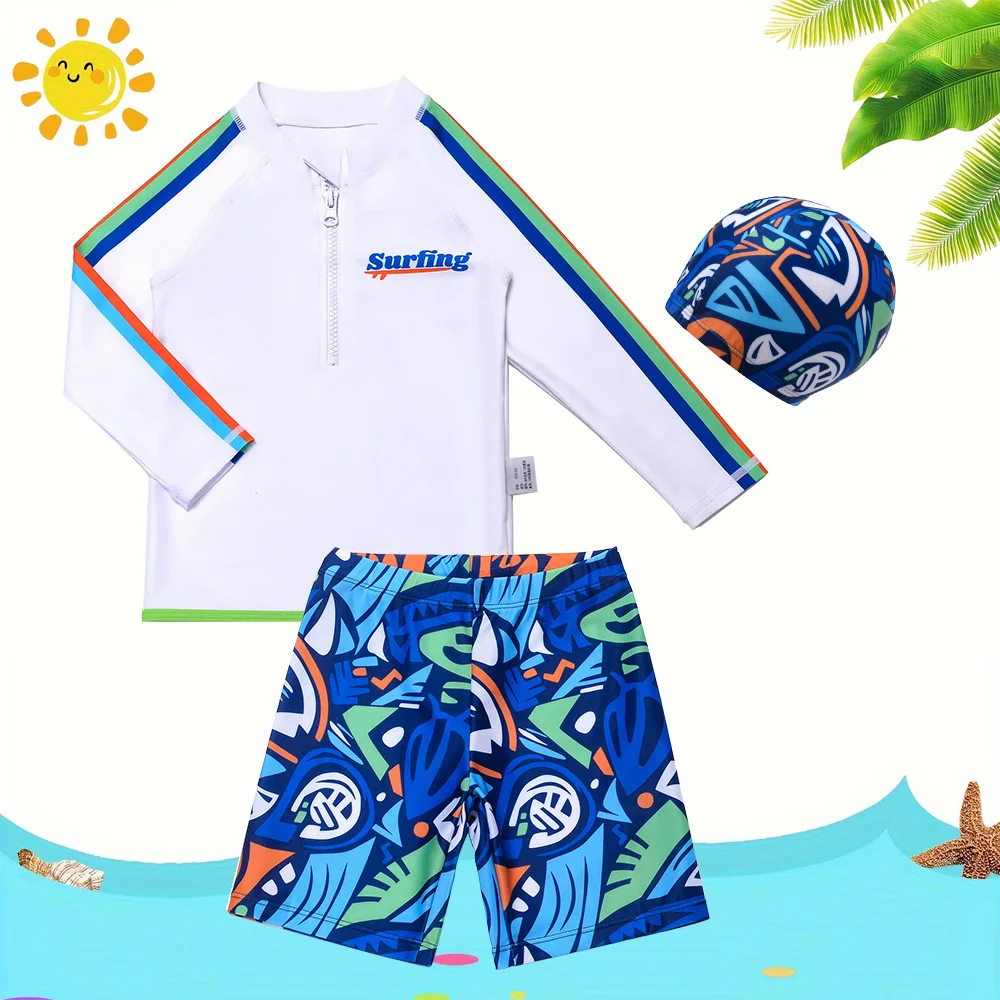 Children's surf suit sunscreen swimsuit boy cartoon long sleeve split big boy sunscreen diving swimsuit.
Children's surf suit sunscreen swimsuit boy cartoon long sleeve split big boy sunscreen diving swimsuit.