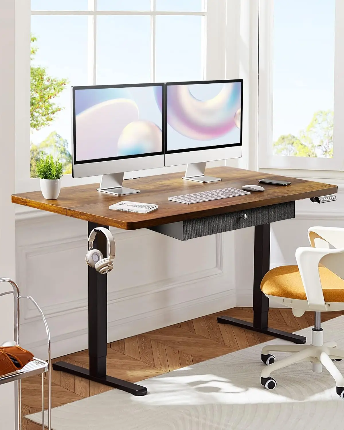 Electric Standing Desk with Drawer, Adjustable Height Sit Stand Up Desk, Home Office Desk Computer Workstation, 55x28 Inches
Electric Standing Desk with Drawer, Adjustable Height Sit Stand Up Desk, Home Office Desk Computer Workstation, 55x28 Inches