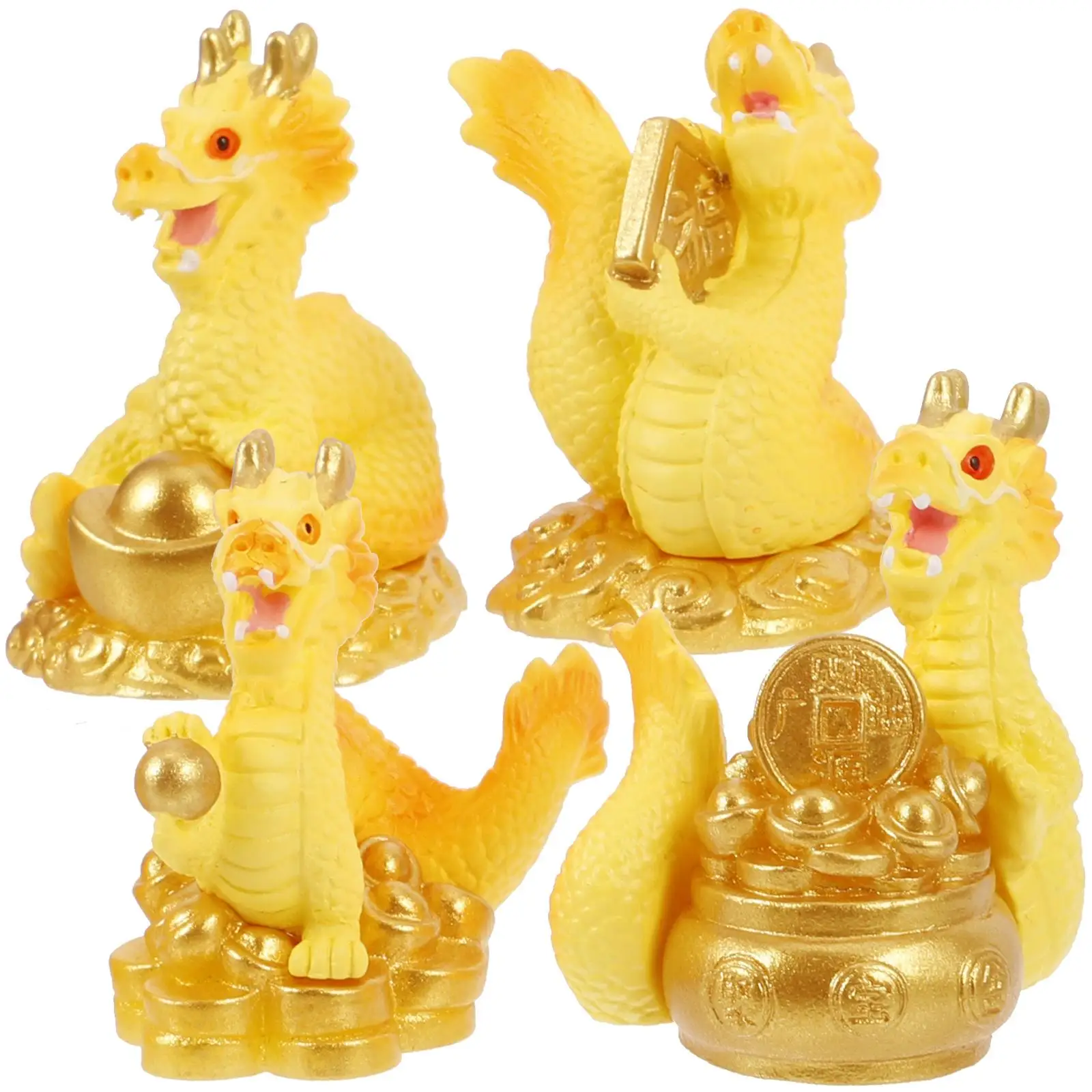 4 Pcs Gold Dragon Figurine 2024 New Year Ornaments Cars Toys Zodiac Decors Statue Resin Plush
4 Pcs Gold Dragon Figurine 2024 New Year Ornaments Cars Toys Zodiac Decors Statue Resin Plush