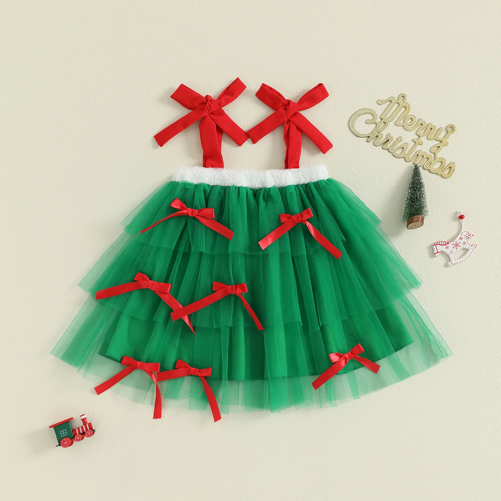 Baby Girl Christmas Dress Fashion Solid Color Sleeveless Tie Shoulder 3D Bow A-Line Tulle Dress for 1 to 4 Years
Baby Girl Christmas Dress Fashion Solid Color Sleeveless Tie Shoulder 3D Bow A-Line Tulle Dress for 1 to 4 Years