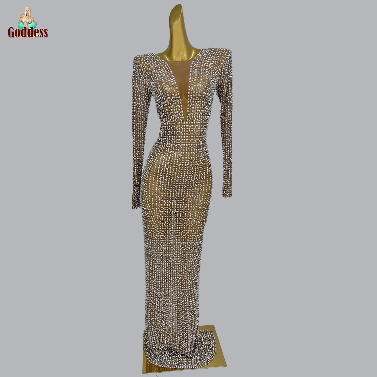 Full Sparkly Rhinestone Pearls Long Dresses for Women Birthday Celebrate Party Luxury Evening Dress Wedding Prom Sexy Mesh Dress
Full Sparkly Rhinestone Pearls Long Dresses for Women Birthday Celebrate Party Luxury Evening Dress Wedding Prom Sexy Mesh Dress