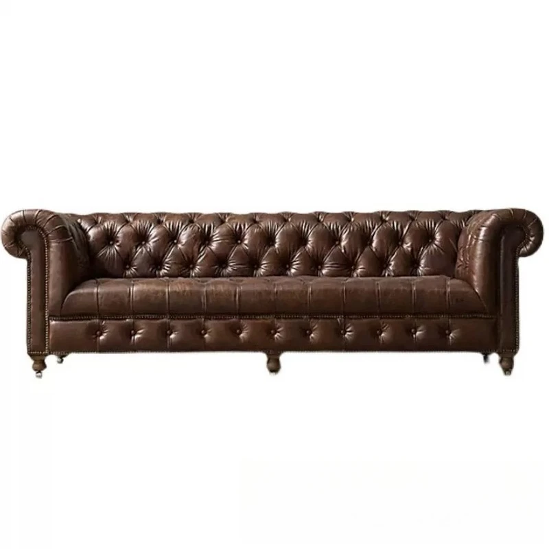 American light luxury sofa living room solid wood retro small apartment household three-person leather straight row leather sofa
American light luxury sofa living room solid wood retro small apartment household three-person leather straight row leather sofa