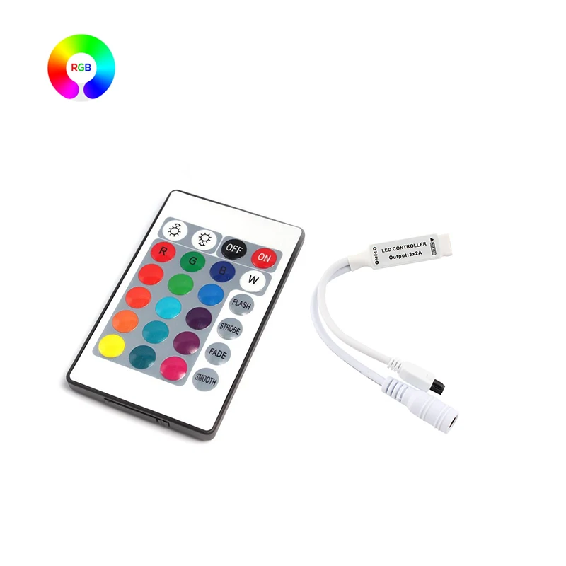 RGB Controler 4pin Dimmable LED Lights Controller Smart 24Key Remote Contol Mini LED Controller 4 Pin 12V RGB Led Ribbon Light
RGB Controler 4pin Dimmable LED Lights Controller Smart 24Key Remote Contol Mini LED Controller 4 Pin 12V RGB Led Ribbon Light