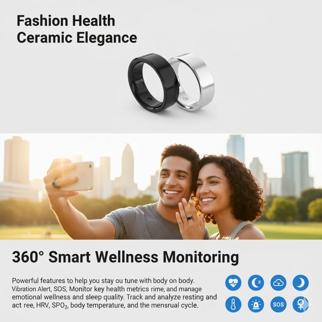 QINO AI Smart Ring, 360 Health & Fitness Tracker, Sleep/HRV/SpO₂ Monitor, Vibration Alert, No App Fee, 6-Day Battery, Stress
QINO AI Smart Ring, 360 Health & Fitness Tracker, Sleep/HRV/SpO₂ Monitor, Vibration Alert, No App Fee, 6-Day Battery, Stress