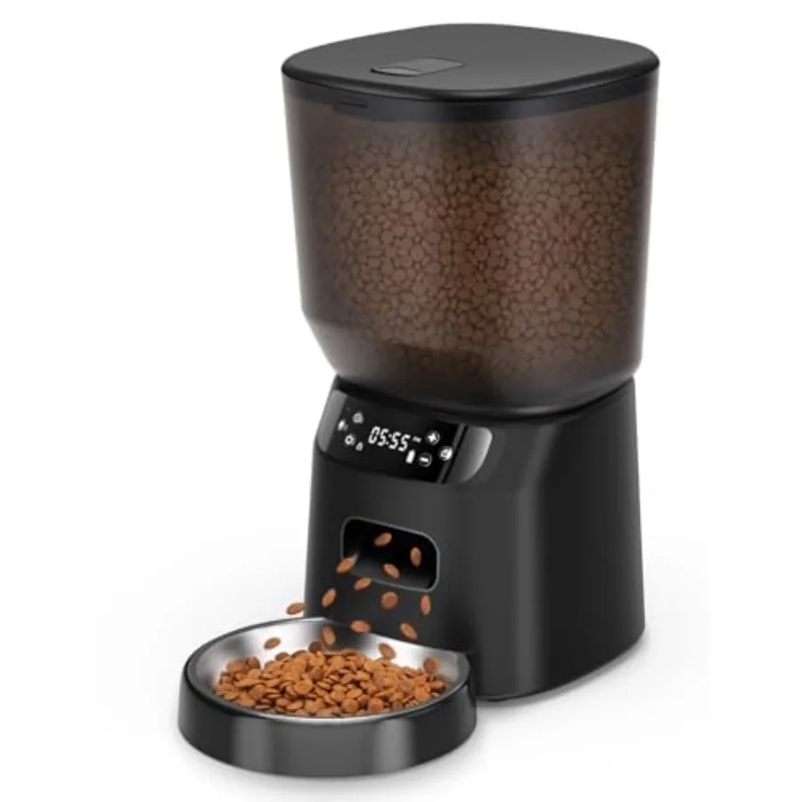 Automatic Cat Feeder, Cat Food Dispenser with Stainless Steel Bowl, Timed Portion Control 20 Portions 6 Meals Per Day, Voice Re
Automatic Cat Feeder, Cat Food Dispenser with Stainless Steel Bowl, Timed Portion Control 20 Portions 6 Meals Per Day, Voice Re