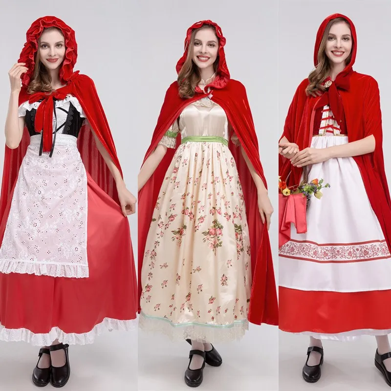 Adult Women's Witch Costume Long Skirt Little Red Riding Hood Princess Dress Halloween Performance Second Hand Clothing
Adult Women's Witch Costume Long Skirt Little Red Riding Hood Princess Dress Halloween Performance Second Hand Clothing