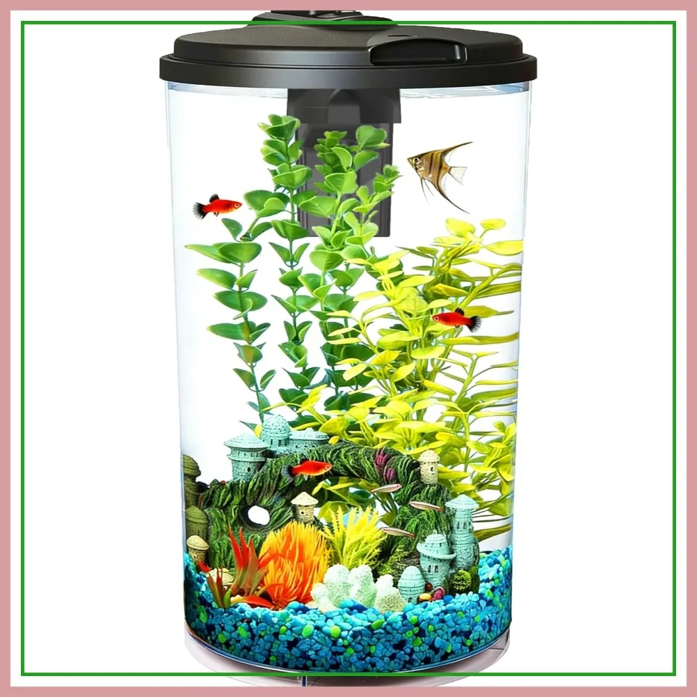 6-Gallon Aquarium Kit with LED Lighting & Power Filter, Clear 360 View for Tropical & Betta Fish
6-Gallon Aquarium Kit with LED Lighting & Power Filter, Clear 360 View for Tropical & Betta Fish