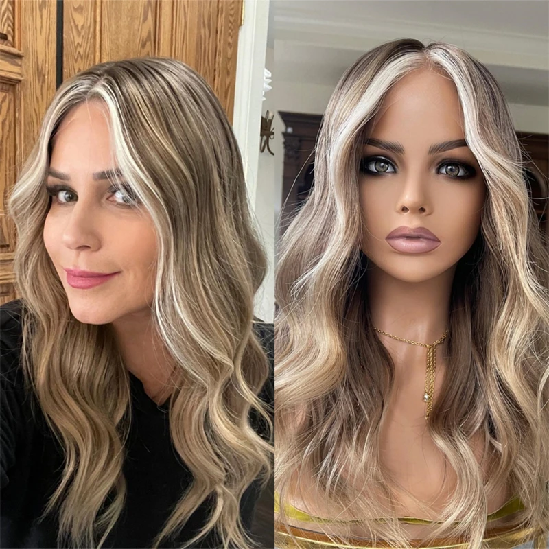 New 22 Inches Ombre Blonde Brown Body Wave Synthetic HD Invisible Lace Front Wig For Women Preplucked Realistic Hairline Wigs
New 22 Inches Ombre Blonde Brown Body Wave Synthetic HD Invisible Lace Front Wig For Women Preplucked Realistic Hairline Wigs