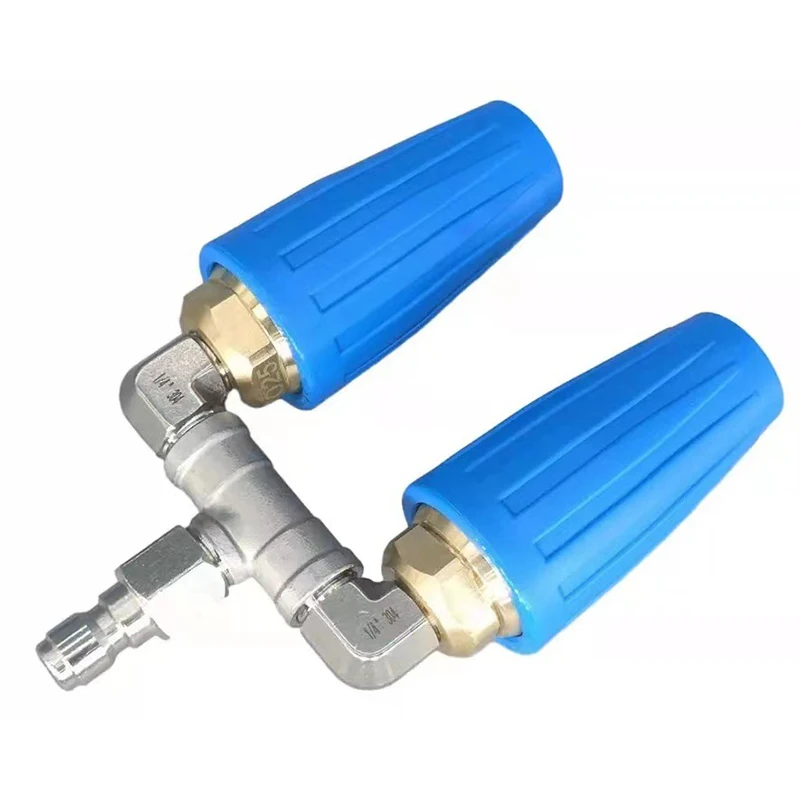 High-pressure water gun cleaning machine rotating nozzle with three-way stainless steel water pipe joint TIP1/4 4000PSI
High-pressure water gun cleaning machine rotating nozzle with three-way stainless steel water pipe joint TIP1/4 4000PSI