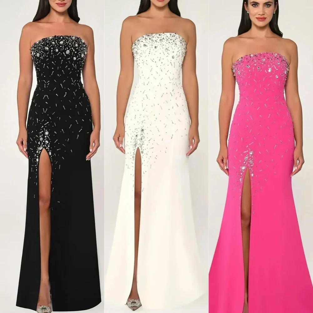 Customized Retro Jersey Pleat Sequined A-line Strapless Midi Dresses Prom Dresses Classic Exquisite Modern Style Gown for Women
Customized Retro Jersey Pleat Sequined A-line Strapless Midi Dresses Prom Dresses Classic Exquisite Modern Style Gown for Women