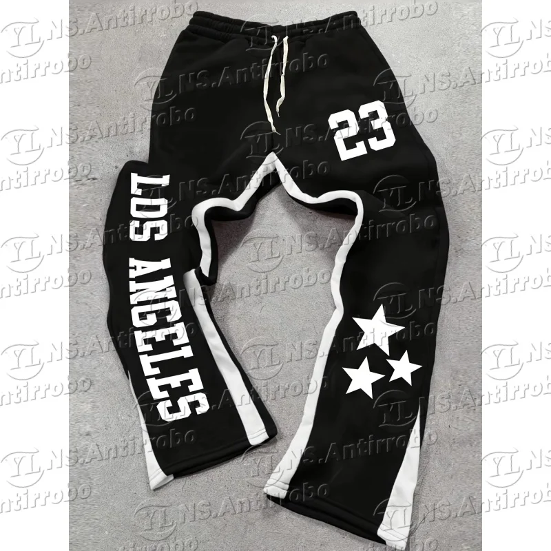 25 Summer Men's Trendy American Street - style Black - White Color - Block Long Trousers with LA Letter Print Design
25 Summer Men's Trendy American Street - style Black - White Color - Block Long Trousers with LA Letter Print Design