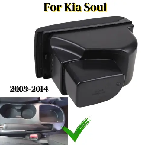Storage Box For Kia Soul 2009-2014 Interior Car Armrest Box Auto parts Leather Arm Rest Center Console Storage USB Led