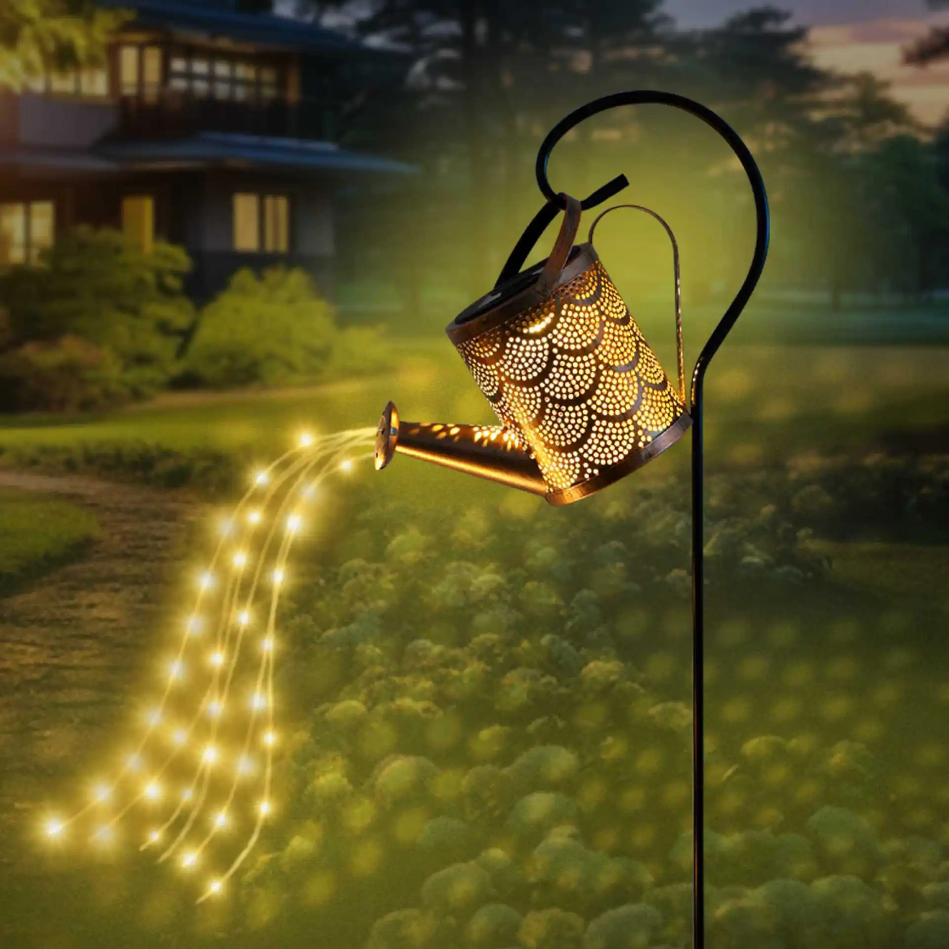 Solar hollow pattern shower kettle lamp solar garden retro golden flowing water shower star kettle lamp
Solar hollow pattern shower kettle lamp solar garden retro golden flowing water shower star kettle lamp