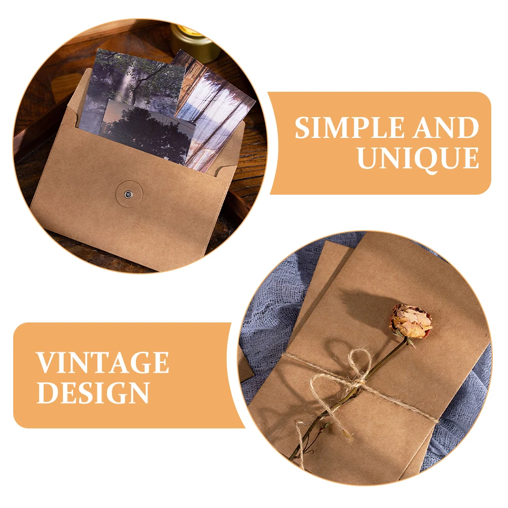 24 pcs Kraft Paper Envelopes Office Winding Storage Bags Retro Binder Pouches for Letters Notes Invitations Stationery Supplies
24 pcs Kraft Paper Envelopes Office Winding Storage Bags Retro Binder Pouches for Letters Notes Invitations Stationery Supplies