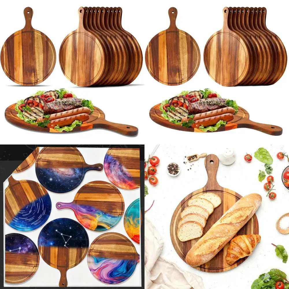Круглые разделочные доски из дерева акации, 12 предметов с ручками, сервировочные подносы для кухни, идеально подходят для хлеба, пиццы, фруктов и овощей.
Круглые разделочные доски из дерева акации, 12 предметов с ручками, сервировочные подносы для кухни, идеально подходят для хлеба, пиццы, фруктов и овощей.