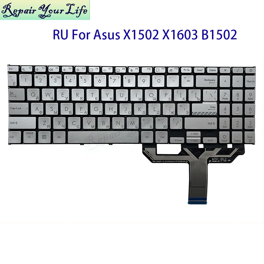 RU русская подсветка клавиатуры для Asus Vivobook X1502 X1603 X1502VA 16X X1603ZA B1502 F1502 M1603 серебряные колпачки для клавиш Teclado с подсветкой
RU русская подсветка клавиатуры для Asus Vivobook X1502 X1603 X1502VA 16X X1603ZA B1502 F1502 M1603 серебряные колпачки для клавиш Teclado с подсветкой