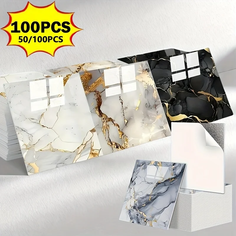 50/100pcs Adhesive Shower Tiles, Waterproof PVC Wall Panels, Marble-Style Vinyl Tiles for Bathrooms
50/100pcs Adhesive Shower Tiles, Waterproof PVC Wall Panels, Marble-Style Vinyl Tiles for Bathrooms