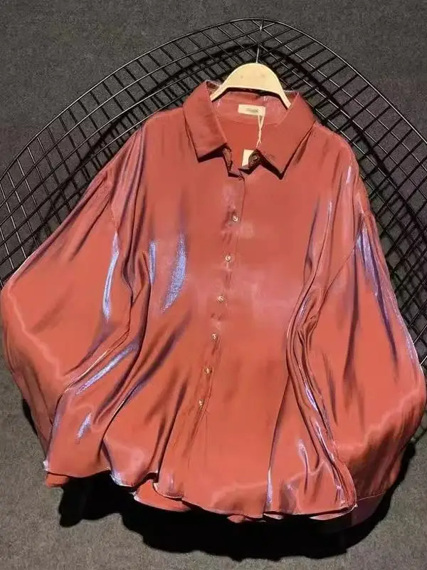 Shiny Sequin Long Sleeve Women's Shirt Korean Style Commute Loose Fit Button Detail Pure Color Collar Regular Length
Shiny Sequin Long Sleeve Women's Shirt Korean Style Commute Loose Fit Button Detail Pure Color Collar Regular Length