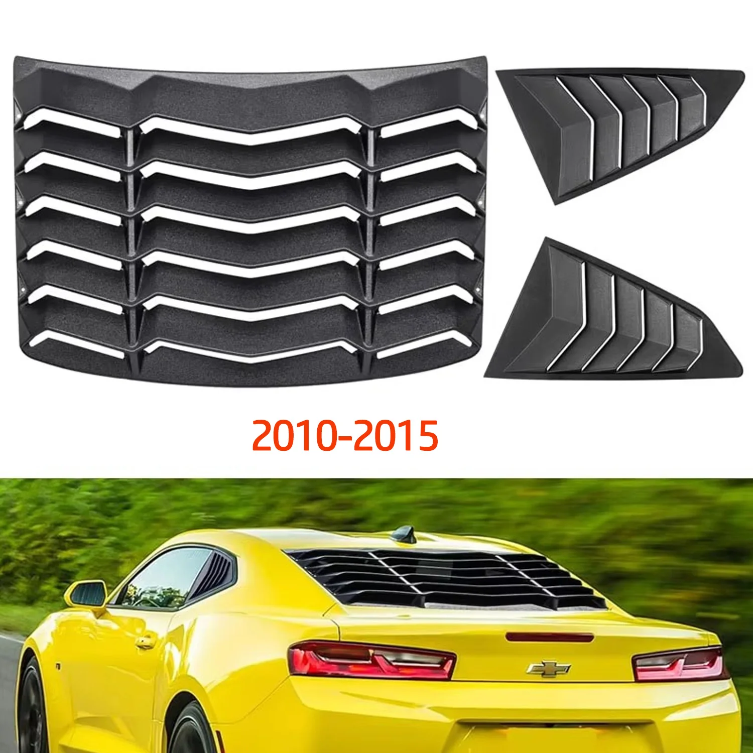 Rear+Side Window Louvers for Chevrolet Chevy Camaro 2010 -2015 Windshield Sun Shade Cover , Fit All Weather ABS (Matte Black)
Rear+Side Window Louvers for Chevrolet Chevy Camaro 2010 -2015 Windshield Sun Shade Cover , Fit All Weather ABS (Matte Black)