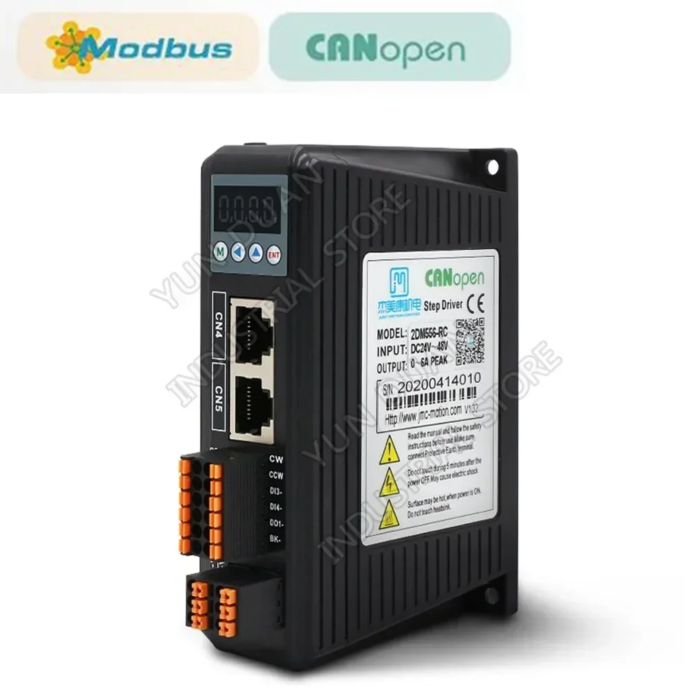 Nema 23 57mm Stepper Motor Driver Canopen Modbus RTU RS485 RJ45 2 Phase Digital Display Driver 24-48VDC
Nema 23 57mm Stepper Motor Driver Canopen Modbus RTU RS485 RJ45 2 Phase Digital Display Driver 24-48VDC