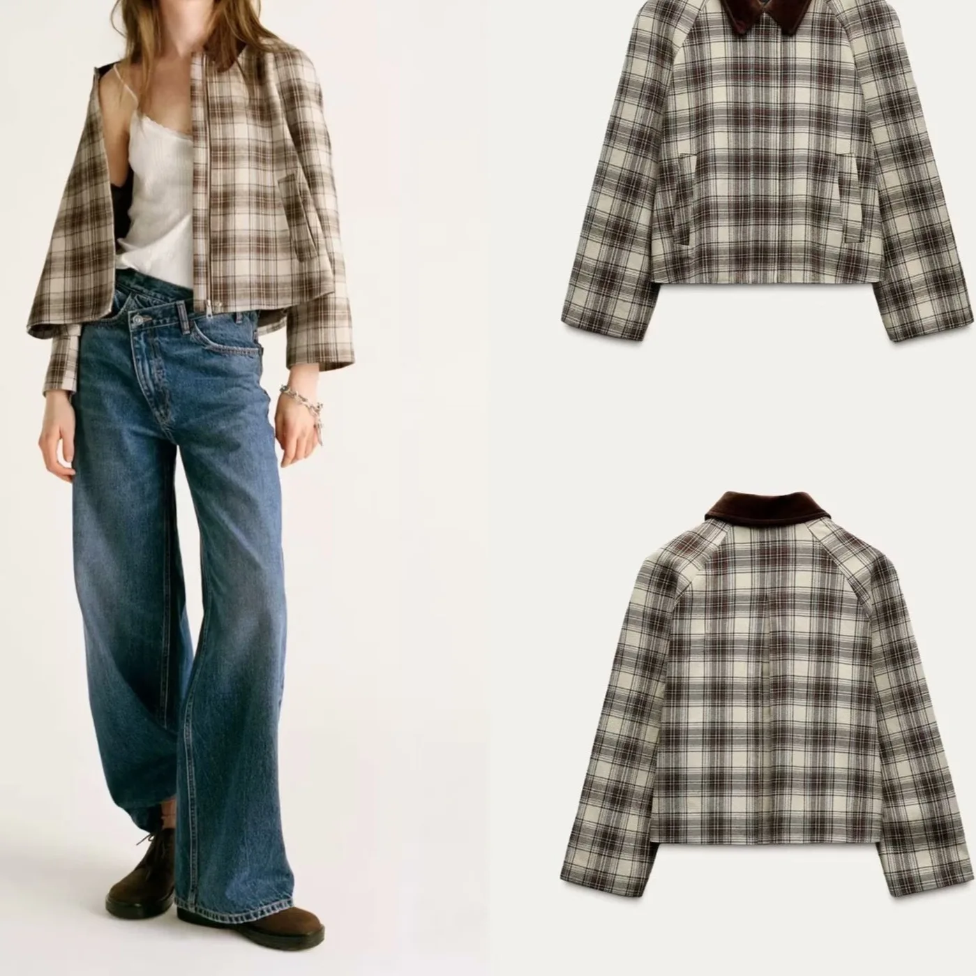 Spring New French Romantic Women's Vintage Plaid Stitch Contrast Long Sleeve POLO Collar Jacket Casual Loose Fit Ladies Top
Spring New French Romantic Women's Vintage Plaid Stitch Contrast Long Sleeve POLO Collar Jacket Casual Loose Fit Ladies Top