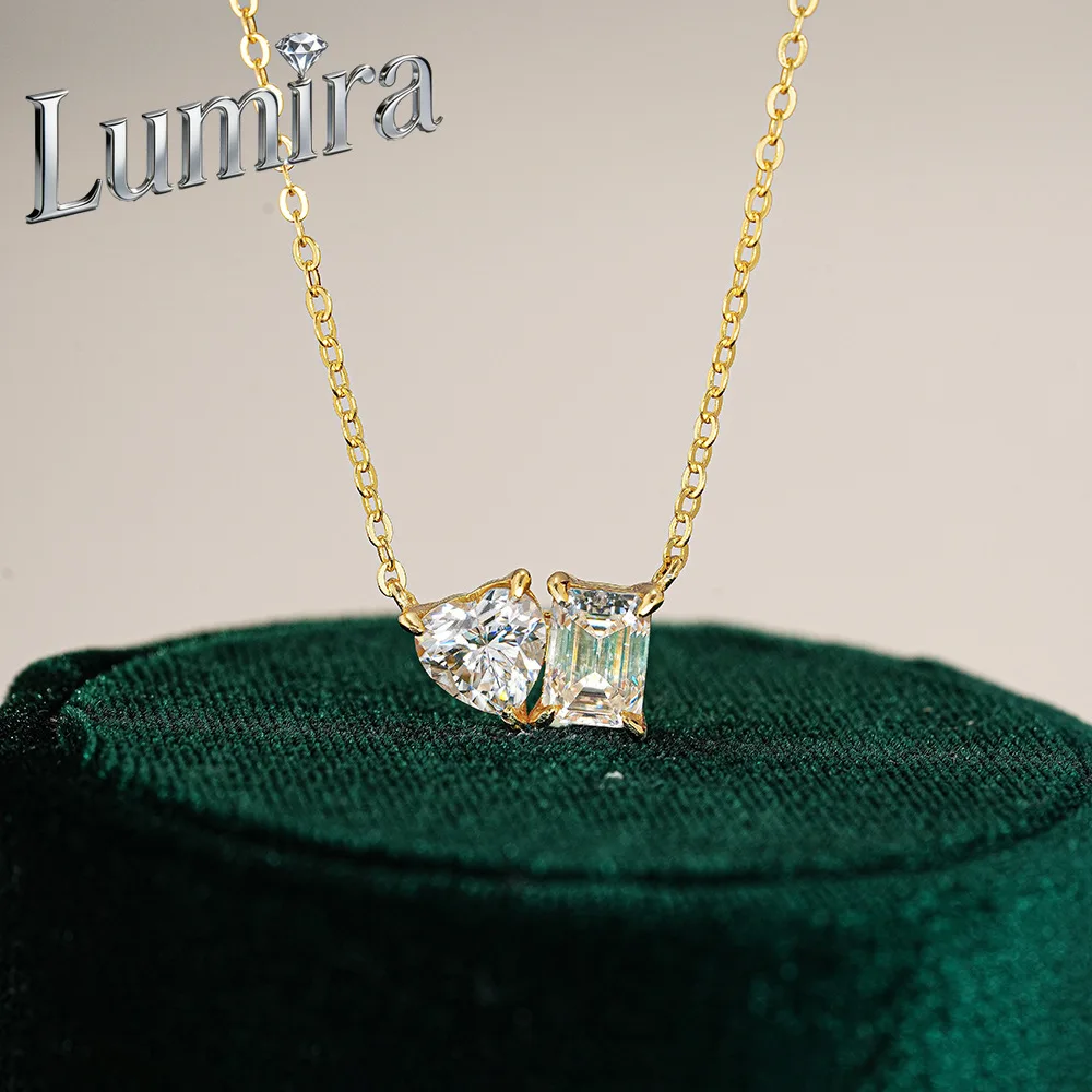 Lumira Sweet 18K Gold Moissanite Necklace for Women Ultra-Sparkling Sugar Cube Heart Collar Chain with Minimalist Pendant
Lumira Sweet 18K Gold Moissanite Necklace for Women Ultra-Sparkling Sugar Cube Heart Collar Chain with Minimalist Pendant