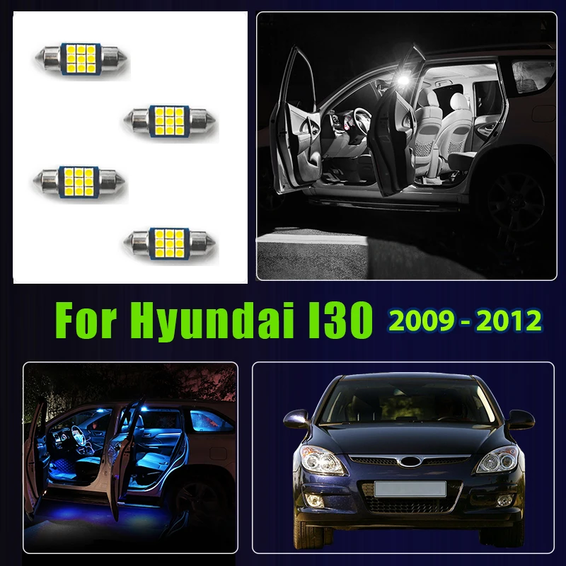 For Hyundai I30 2009 2010 2011 2012 FD 4pcs Kit Error Free 12V Car LED Bulbs Interior Dome Reading Lamps Trunk Light Accessories
For Hyundai I30 2009 2010 2011 2012 FD 4pcs Kit Error Free 12V Car LED Bulbs Interior Dome Reading Lamps Trunk Light Accessories