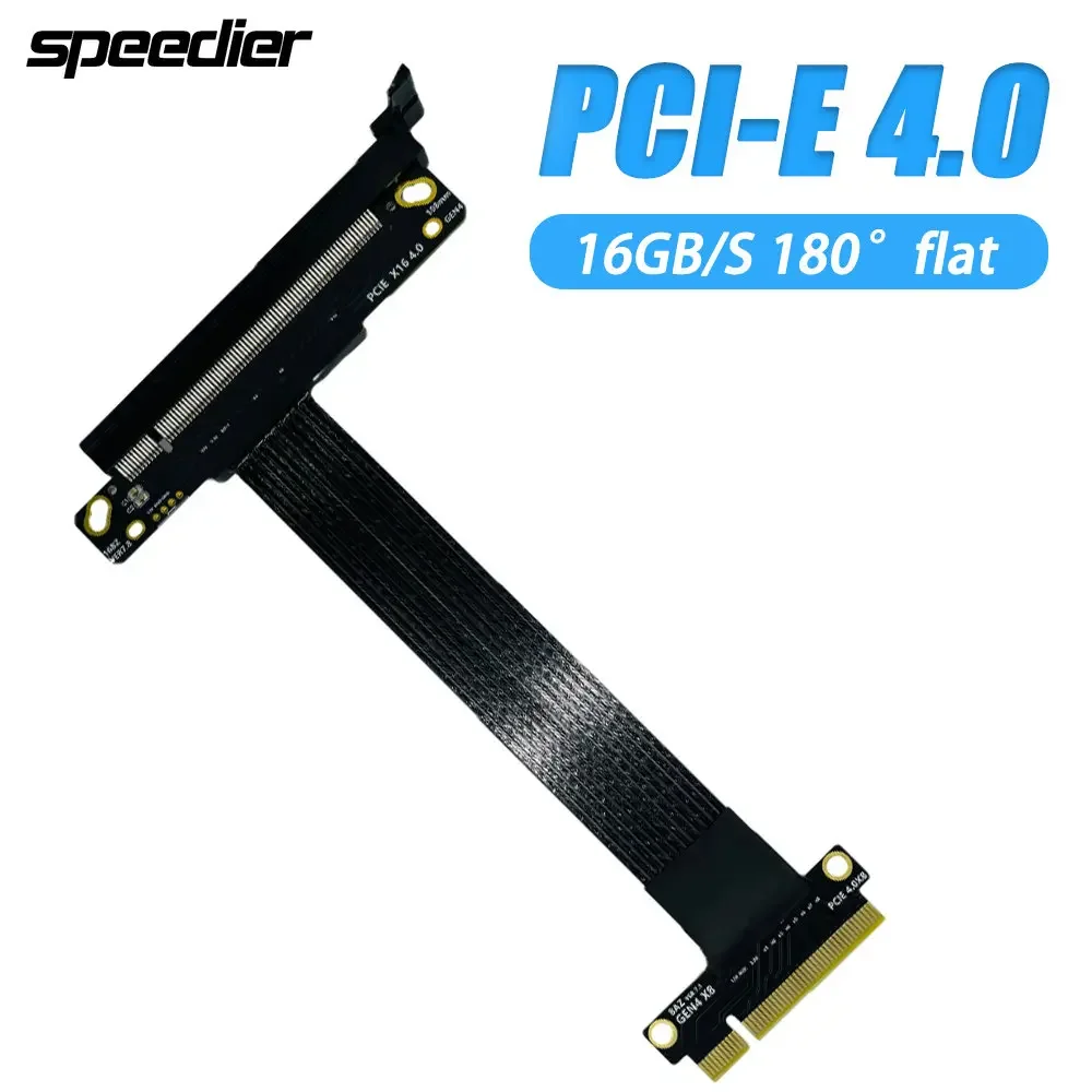 Flat 180 Degree PCIE 4.0 X8 To X16 High Speed Extension Cable Silver-plated Adapter Cable Backwards Compatible with PCIE 3.0
Flat 180 Degree PCIE 4.0 X8 To X16 High Speed Extension Cable Silver-plated Adapter Cable Backwards Compatible with PCIE 3.0