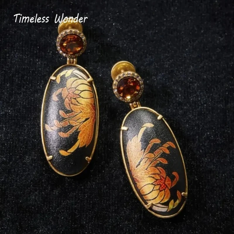 Timeless Wonder Fancy Zircon Colored Drawing Floral Wood Stud Earrings Women Designer Fine Jewelry Trendy Rare Gift Classy 5152 
Timeless Wonder Fancy Zircon Colored Drawing Floral Wood Stud Earrings Women Designer Fine Jewelry Trendy Rare Gift Classy 5152