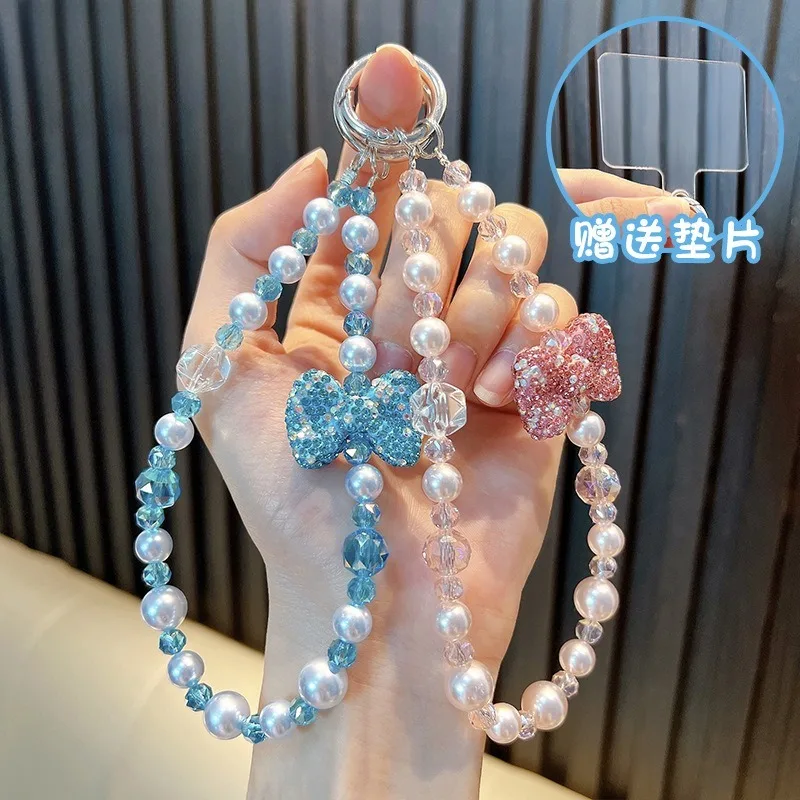 Luxury Crystal Beads Phone Chain Keychain Diamond-encrusted bow W/Card Anti-lost Wrist Strap Bracelet Charm Backpack decor Gift
Luxury Crystal Beads Phone Chain Keychain Diamond-encrusted bow W/Card Anti-lost Wrist Strap Bracelet Charm Backpack decor Gift