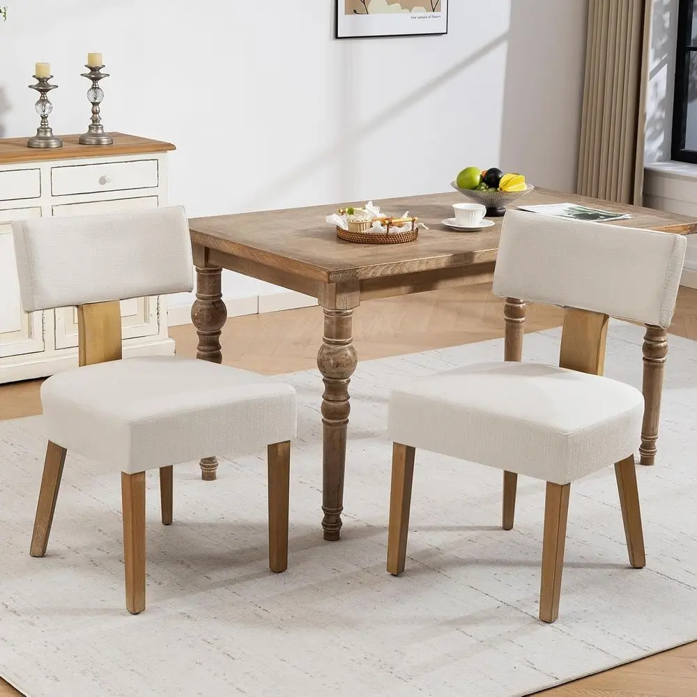 Fabric Upholstered Wooden Dining Chairs Set of 2, Linen Curved Backrest Accent Chairs with Padded Seats for Kitchen/Living Room/
Fabric Upholstered Wooden Dining Chairs Set of 2, Linen Curved Backrest Accent Chairs with Padded Seats for Kitchen/Living Room/