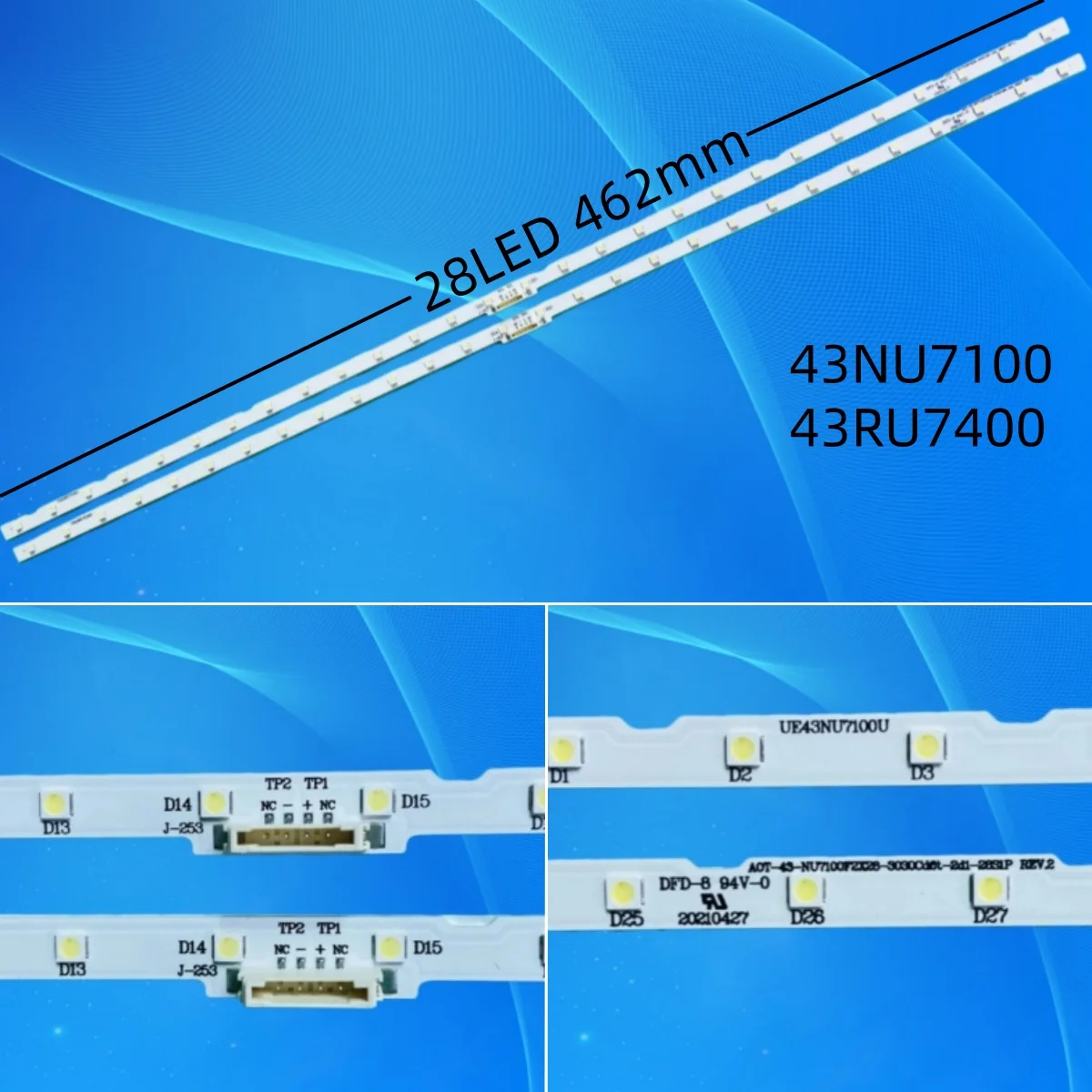 Светодиодная лента для телевизоров UE43NU7140U, UE43NU7192U, UE43NU7125, UN43NU7100G, UE43NU7100, UE43NU7120, UE43NU7170U, UN43RU7400, UN43RU7400G
Светодиодная лента для телевизоров UE43NU7140U, UE43NU7192U, UE43NU7125, UN43NU7100G, UE43NU7100, UE43NU7120, UE43NU7170U, UN43RU7400, UN43RU7400G