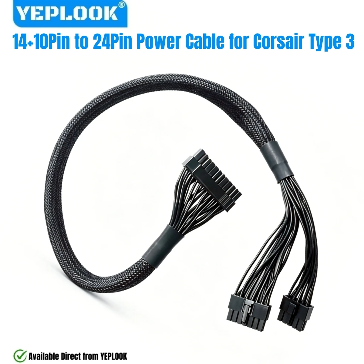 14+10Pin to 24Pin ATX for Corsair AX-i PSUs, Main Power Cable for Corsair AX1500i, AX1200i, AX860i, AX760i Type 3 Modular Powers
14+10Pin to 24Pin ATX for Corsair AX-i PSUs, Main Power Cable for Corsair AX1500i, AX1200i, AX860i, AX760i Type 3 Modular Powers