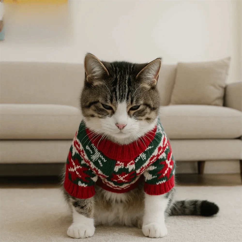 Pet Supplies Cartoon Pattern Pet Christmas Sweater Warm Soft Cat Elk Knitwear Dog Snowflake Sweater Holiday Suit
Pet Supplies Cartoon Pattern Pet Christmas Sweater Warm Soft Cat Elk Knitwear Dog Snowflake Sweater Holiday Suit