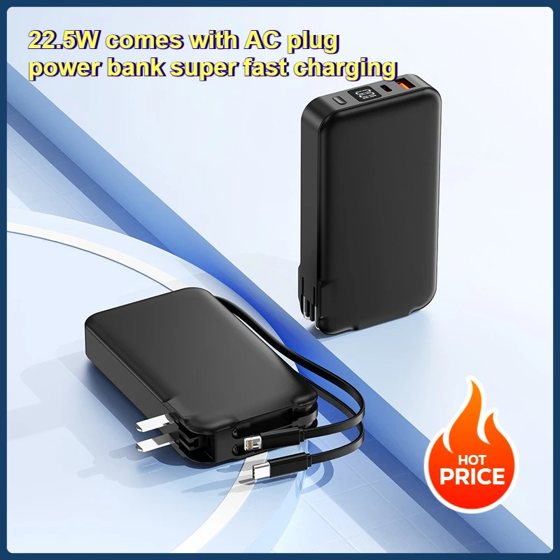 22.5W Comes with AC Plug Power Bank Super Fast Charging 10000mAh Comes with Cable Wall Plug Mobile Power Supply
22.5W Comes with AC Plug Power Bank Super Fast Charging 10000mAh Comes with Cable Wall Plug Mobile Power Supply