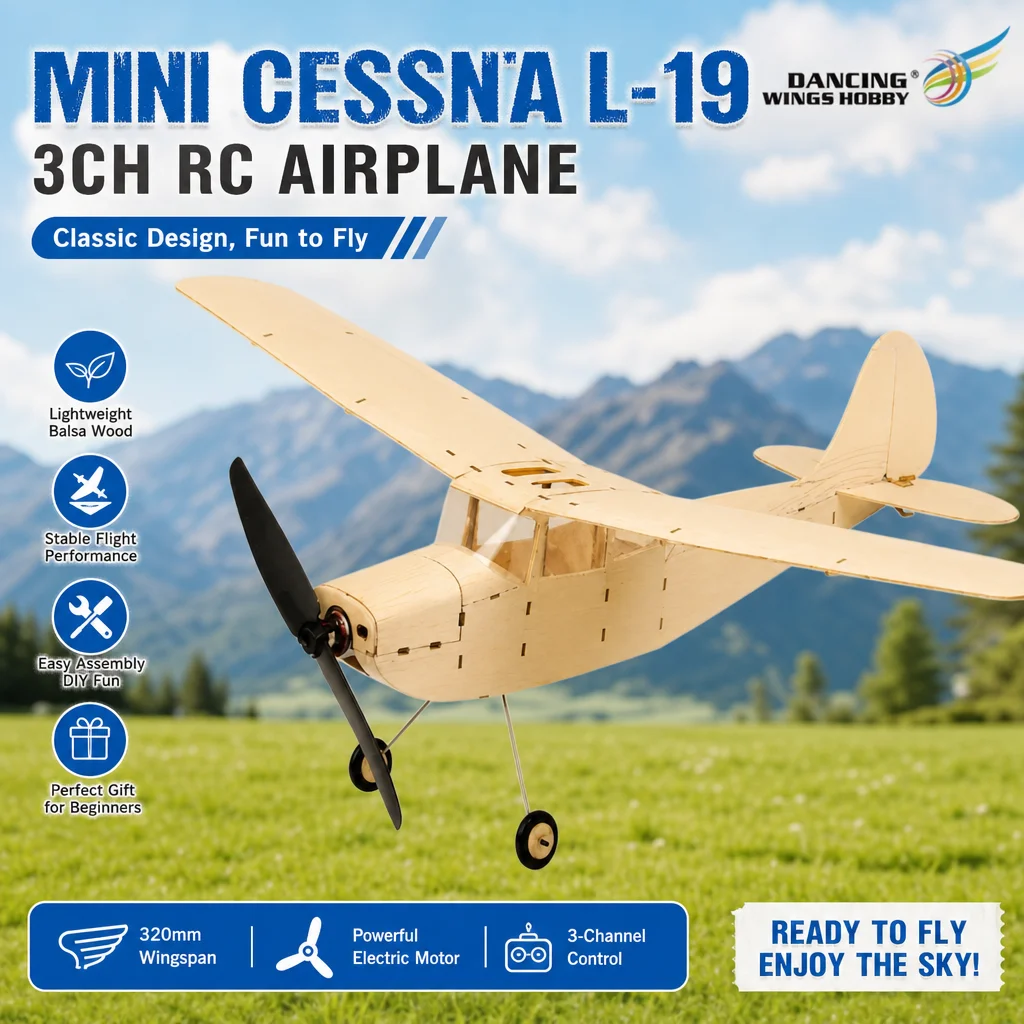 DW Hobby K12 L-19 320mm 3CH Balsa RTF – 12.6in Electric Mini Cessna Indoor
DW Hobby K12 L-19 320mm 3CH Balsa RTF – 12.6in Electric Mini Cessna Indoor
