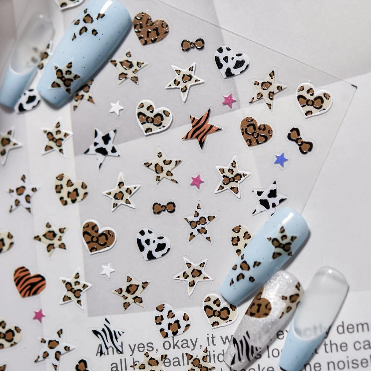 Pink Blue Yellowish Brown Leopard Print Bowknot Star Love Heart Zebra Stripes Bow Tie Nail Art Sticker Decoration Manicure Decal
Pink Blue Yellowish Brown Leopard Print Bowknot Star Love Heart Zebra Stripes Bow Tie Nail Art Sticker Decoration Manicure Decal