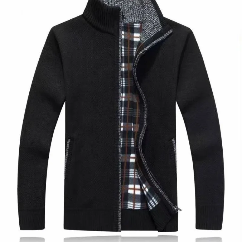 Men's Stand-up Collar Knitwear Sweater Fleece Lined Slim Zipper Warm Cardigan Outerwear Casual Thick Skin-friendly Sweatercoat
Men's Stand-up Collar Knitwear Sweater Fleece Lined Slim Zipper Warm Cardigan Outerwear Casual Thick Skin-friendly Sweatercoat