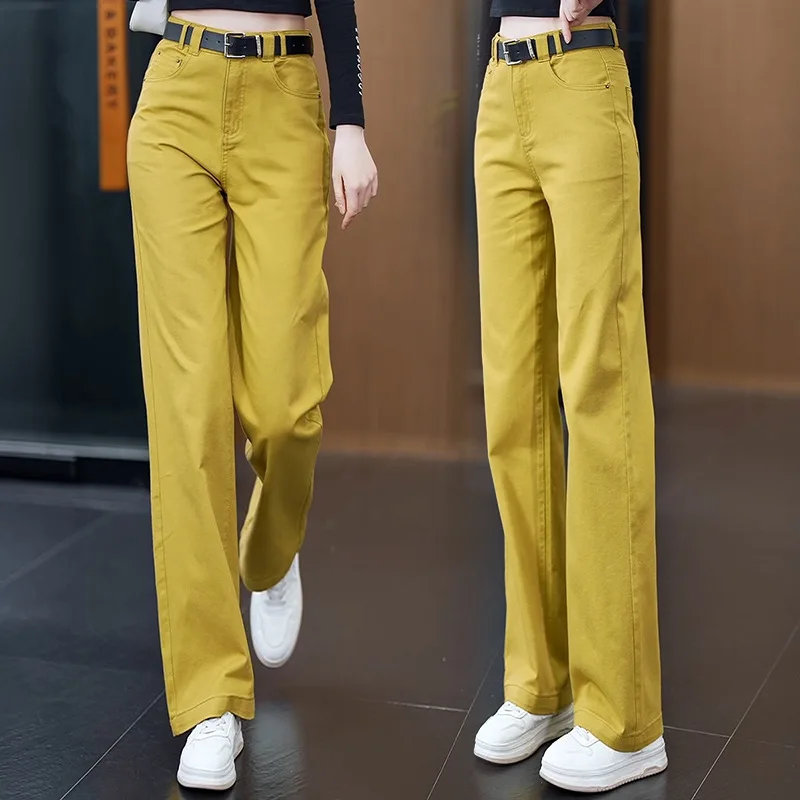 Yellow Wide-Leg Jeans for Women, Spring and Autumn Commuting, Slimming Loose Casual Straight Narrow Pants
Yellow Wide-Leg Jeans for Women, Spring and Autumn Commuting, Slimming Loose Casual Straight Narrow Pants