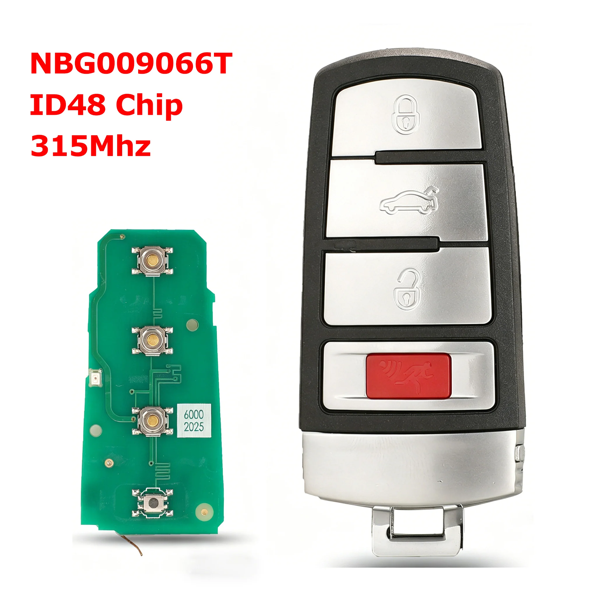 For Volkswagen VW Passat 2006-2013 CC 2009-2015 Car Smart Remote Key 4 Buttons With ID48 Chip NBG009066T 315Mhz
For Volkswagen VW Passat 2006-2013 CC 2009-2015 Car Smart Remote Key 4 Buttons With ID48 Chip NBG009066T 315Mhz