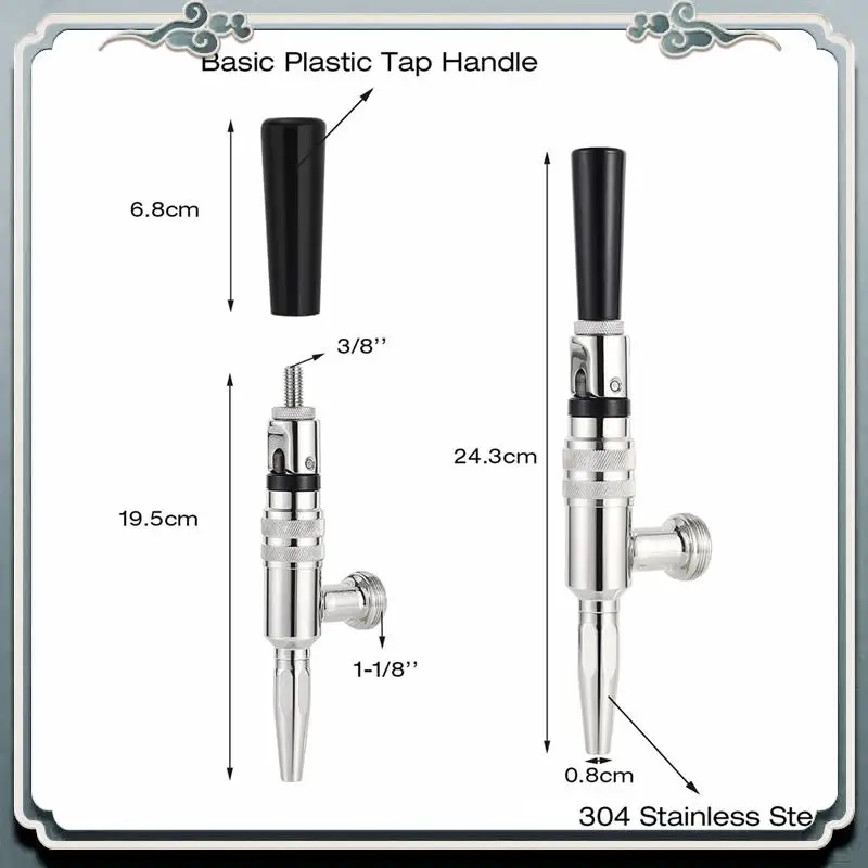 Durable Stout Beer Coffee Faucet Stainless Steel Nitrogen Keg Draft Faucet, Homebrew Cold Brew Kegerator Beer Tower Tap
Durable Stout Beer Coffee Faucet Stainless Steel Nitrogen Keg Draft Faucet, Homebrew Cold Brew Kegerator Beer Tower Tap