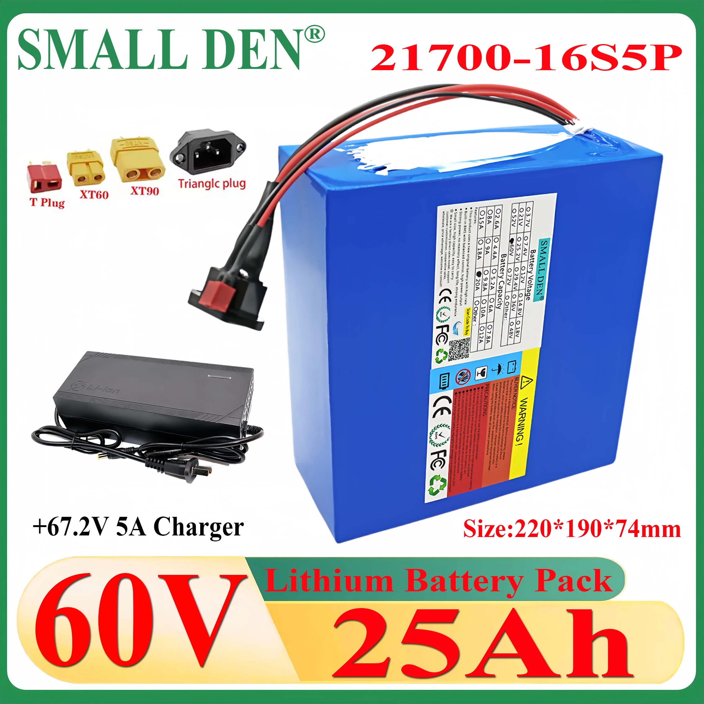 Новый литиевый аккумулятор 60 В, 25 Ач 21700 16S5p со встроенным электроинструментом BMS мощностью 2500 Вт, резервный аккумулятор + зарядное устройство 67,2 В, 5 А
Новый литиевый аккумулятор 60 В, 25 Ач 21700 16S5p со встроенным электроинструментом BMS мощностью 2500 Вт, резервный аккумулятор + зарядное устройство 67,2 В, 5 А