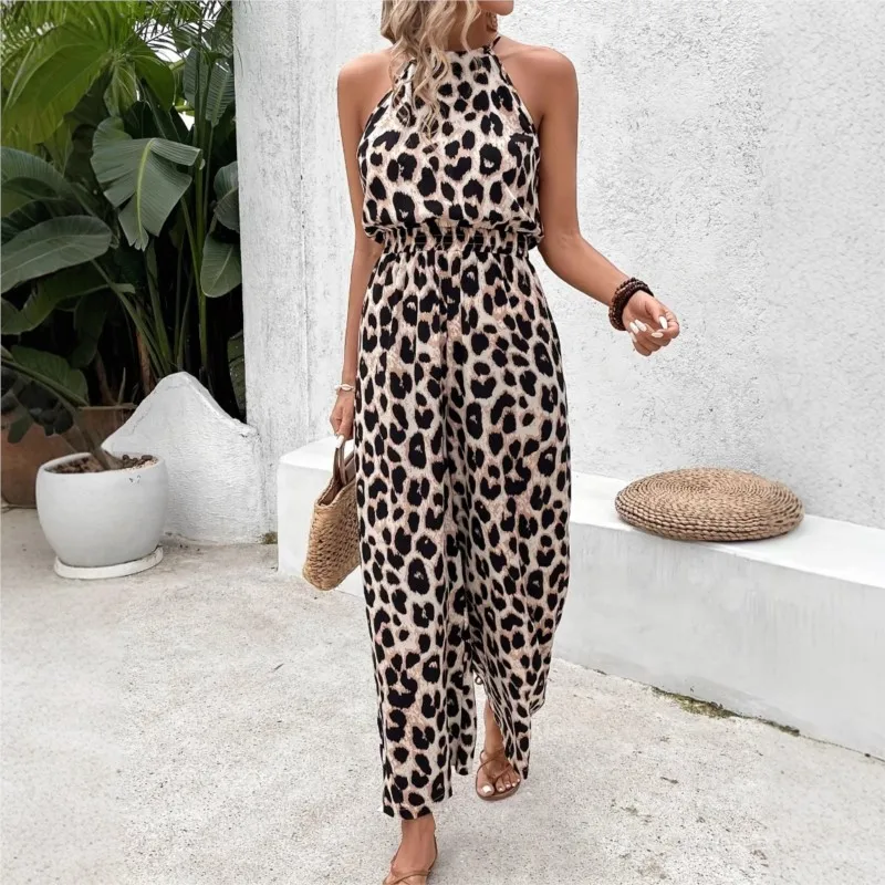 Summer Sexy Off Shoulder Leopard Jumpsuits Women 2025 New Elastic Waist Sleeveless Playsuit Overalls Streetwear Women Clothes
Summer Sexy Off Shoulder Leopard Jumpsuits Women 2025 New Elastic Waist Sleeveless Playsuit Overalls Streetwear Women Clothes