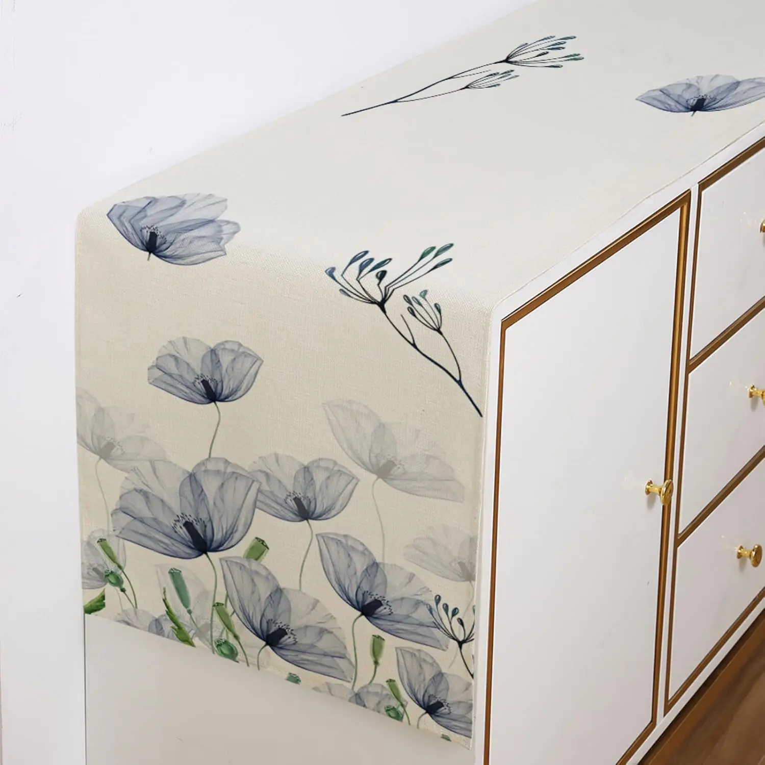 Poppy Floral Table Runner - 1PC Seasonal Spring Summer Blue Flower Leaves Botanical Kitchen Dining Table Cover
Poppy Floral Table Runner - 1PC Seasonal Spring Summer Blue Flower Leaves Botanical Kitchen Dining Table Cover
