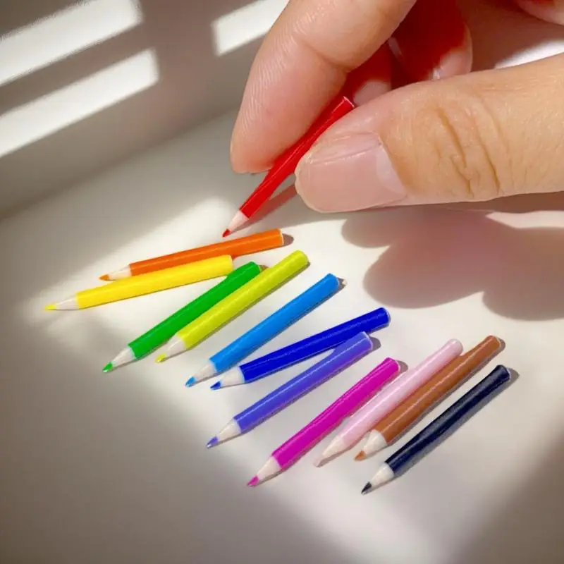 10/12Pcs Kid Pretend Play Toy Dollhouse Miniature Colored Pen Mini Pencil School Supplies Model Doll House Accessories
10/12Pcs Kid Pretend Play Toy Dollhouse Miniature Colored Pen Mini Pencil School Supplies Model Doll House Accessories