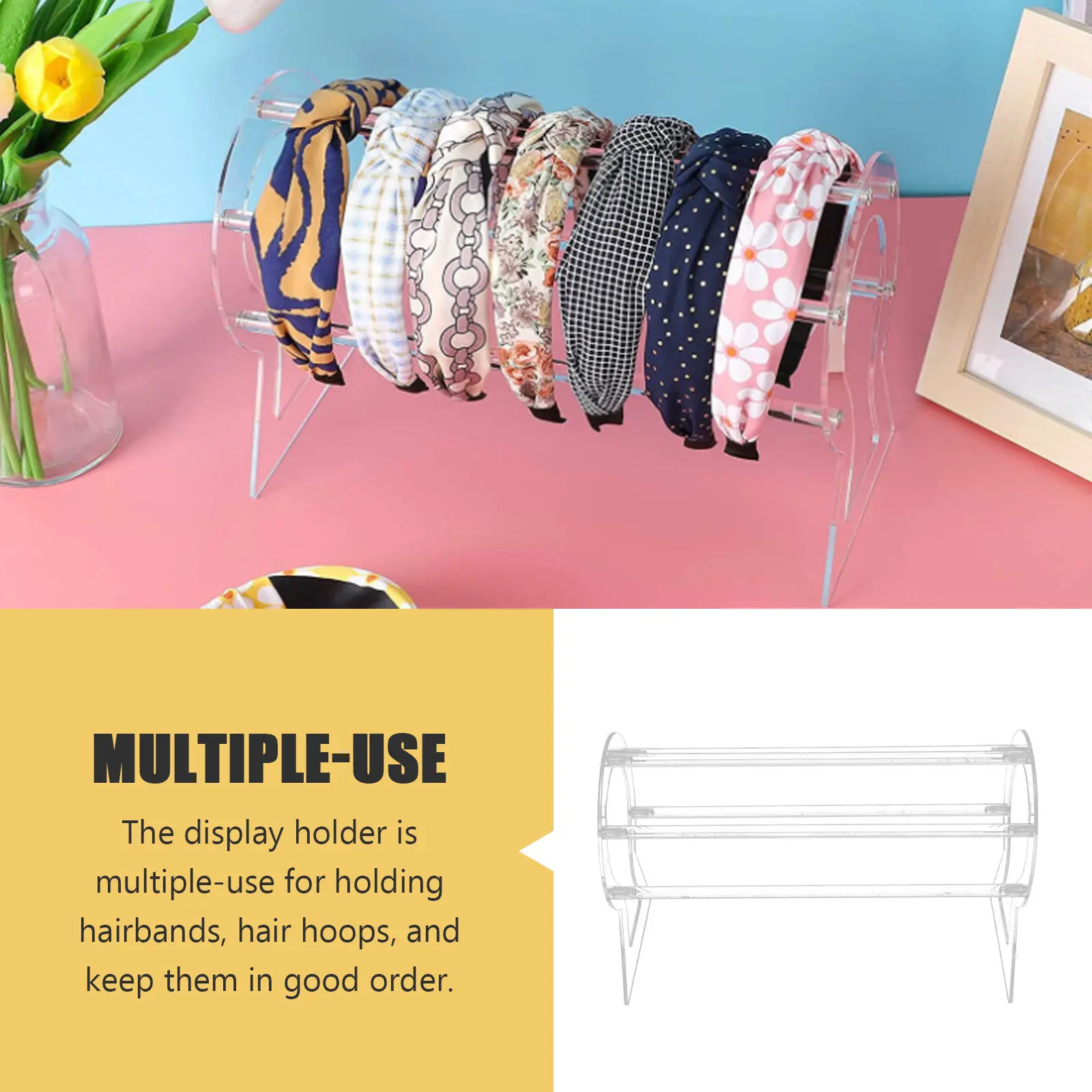 1Pcs Headband Holder Stand Hairband Rack Desktop Display Shelf for Hair Hoops Scrunchies Jewelry Organizer Gift for Teen
1Pcs Headband Holder Stand Hairband Rack Desktop Display Shelf for Hair Hoops Scrunchies Jewelry Organizer Gift for Teen