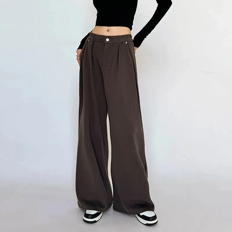 High Waist Wide Leg Casual Pants Loose Fit Solid Color Trousers
High Waist Wide Leg Casual Pants Loose Fit Solid Color Trousers